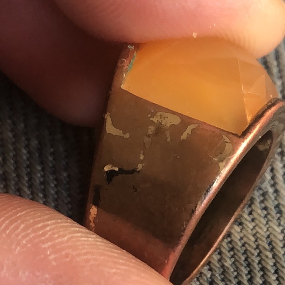 Vintage peach faceted stone ring - Picture 6 of 6